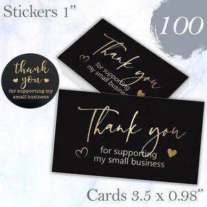 100 Pcs.Thank you Cards & Stickes Bundle